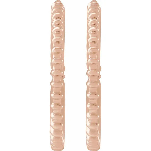 14K White Gold Starburst Hoop Earrings