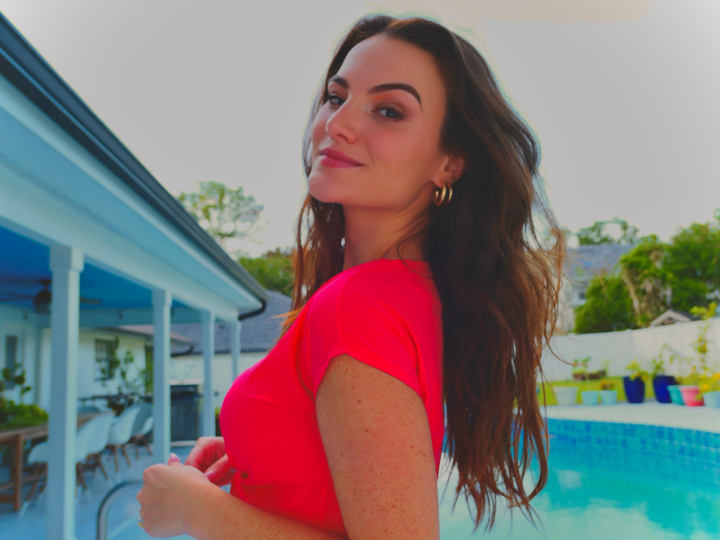 14K Yellow Gold 30x5mm Tube Hoop Earrings