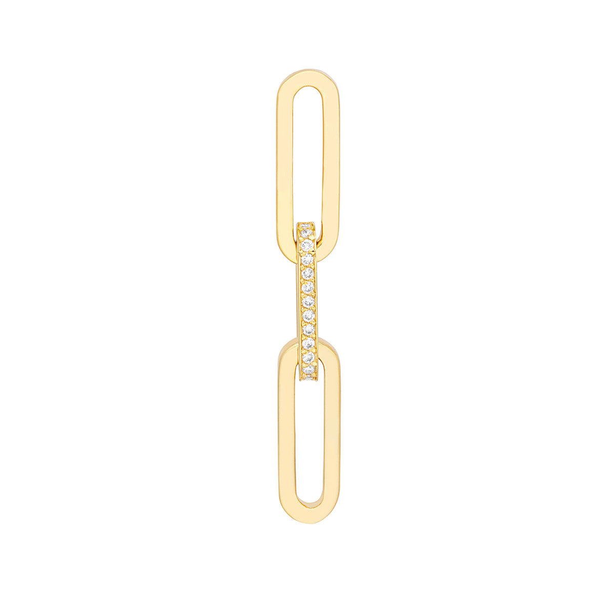 14K Yellow Gold 28-Diamond Paper Clip Linked Earrings