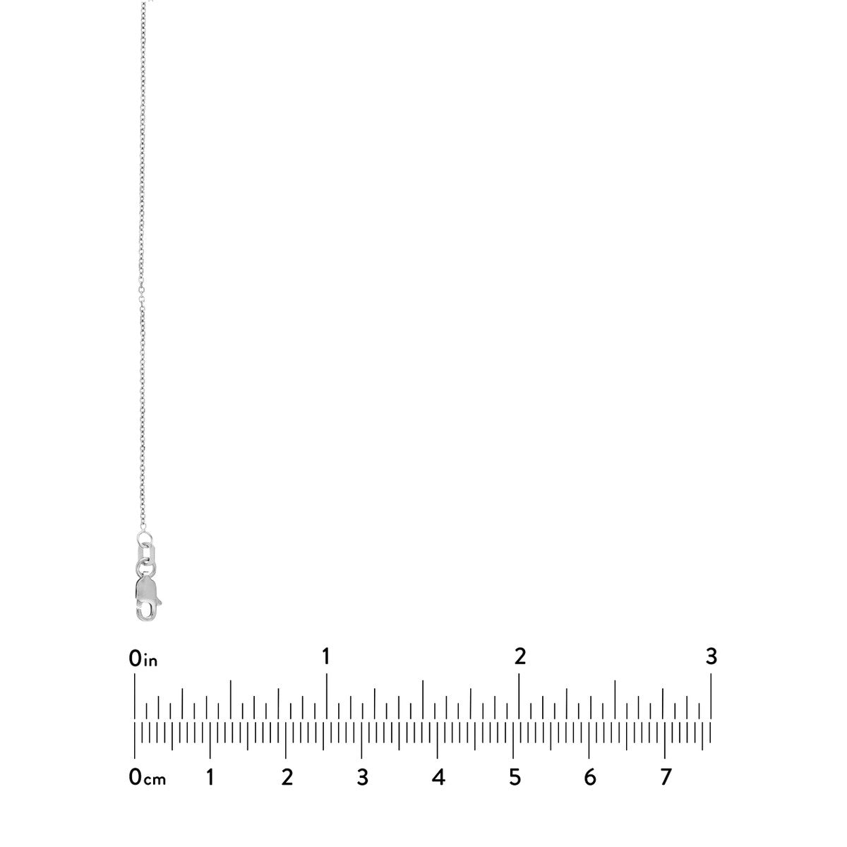 14K White Gold 1.05mm Diamond-Cut Cable Chain with Lobster Lock