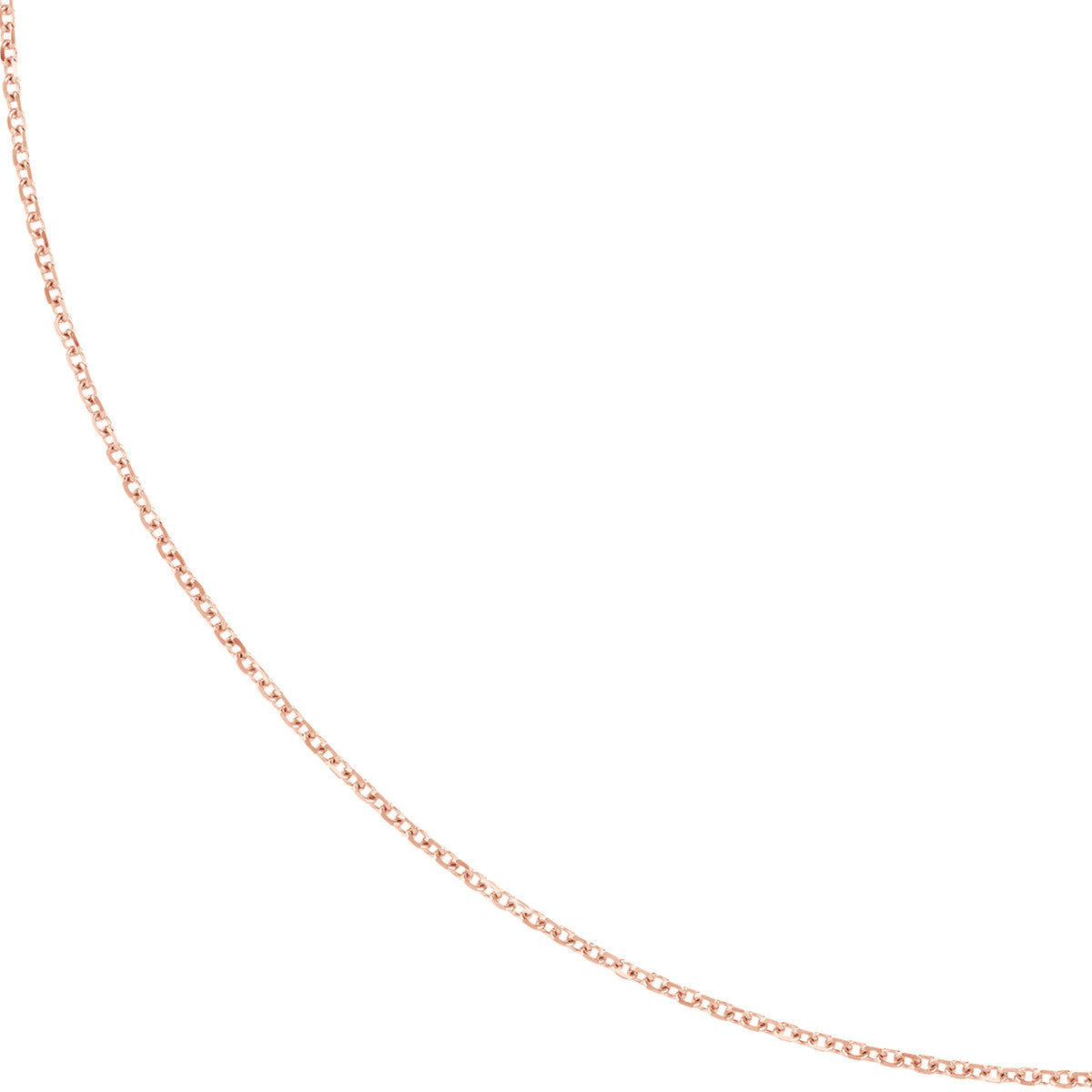 14K White Gold 1.05mm Diamond-Cut Cable Chain with Lobster Lock