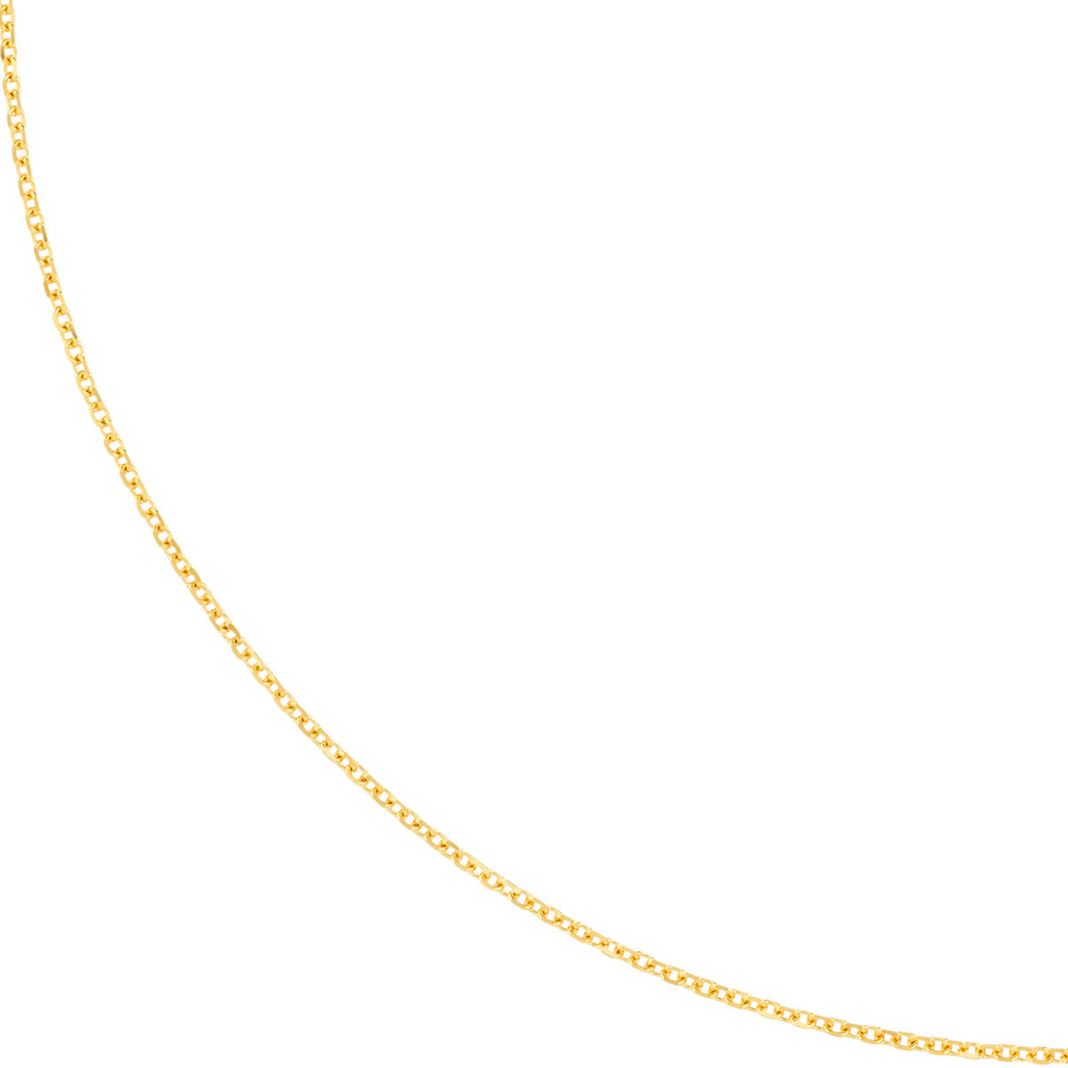 14K Yellow Gold 1.05mm Diamond-Cut Cable Chain with Lobster Lock