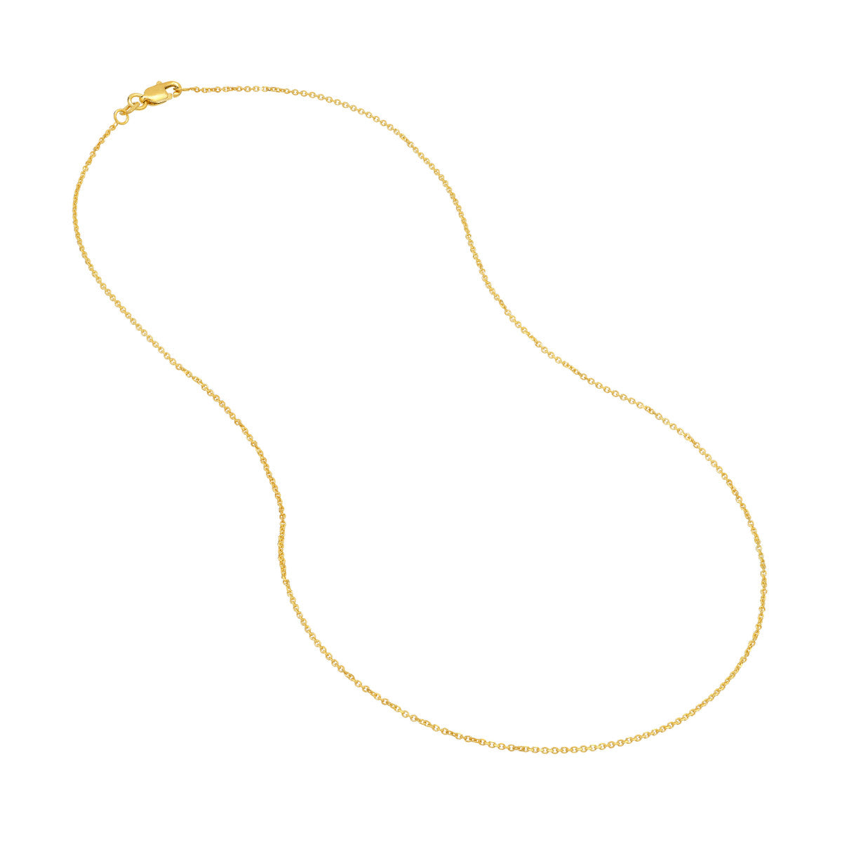 14K Yellow Gold 1.05mm Diamond-Cut Cable Chain with Lobster Lock