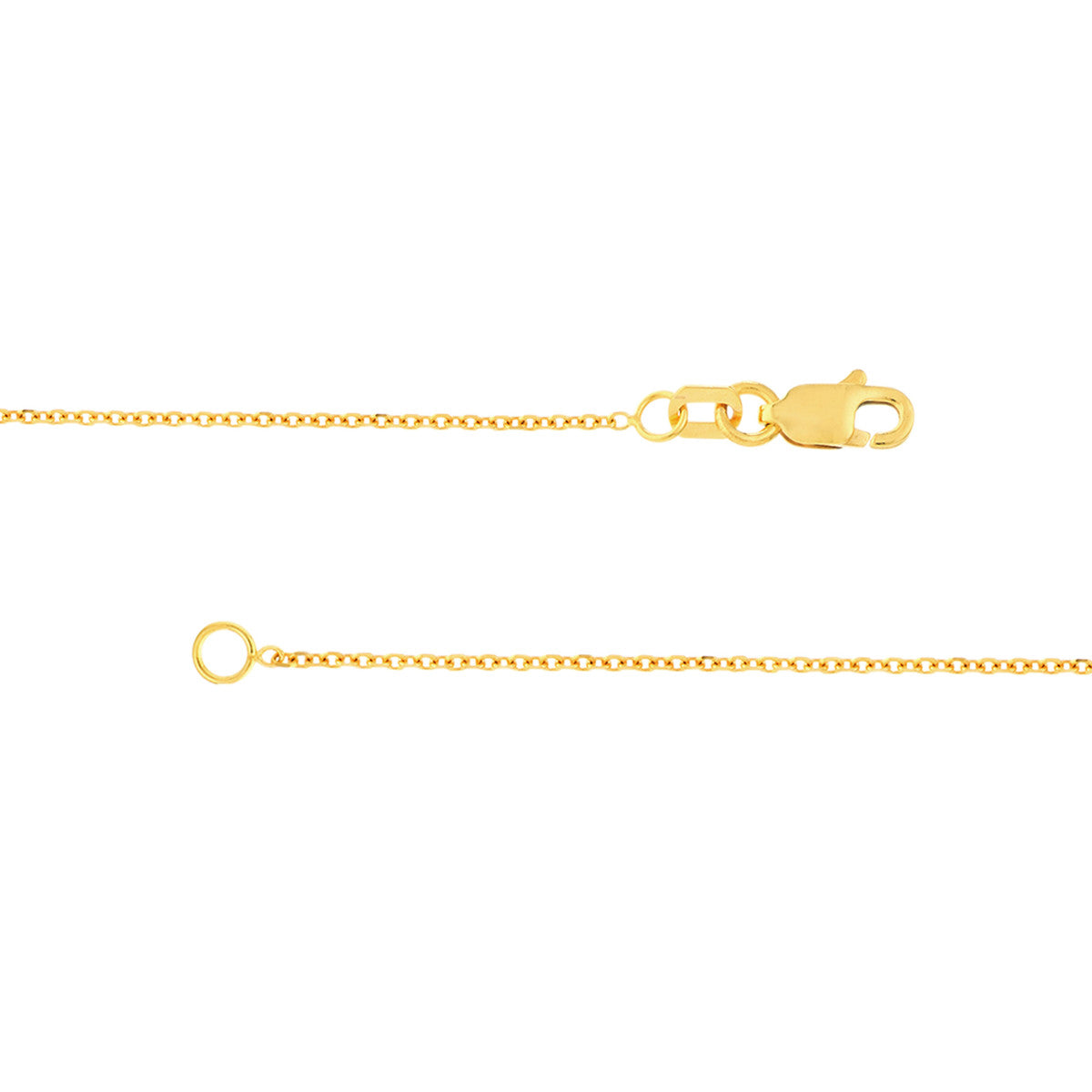 14K Yellow Gold 1.05mm Diamond-Cut Cable Chain with Lobster Lock