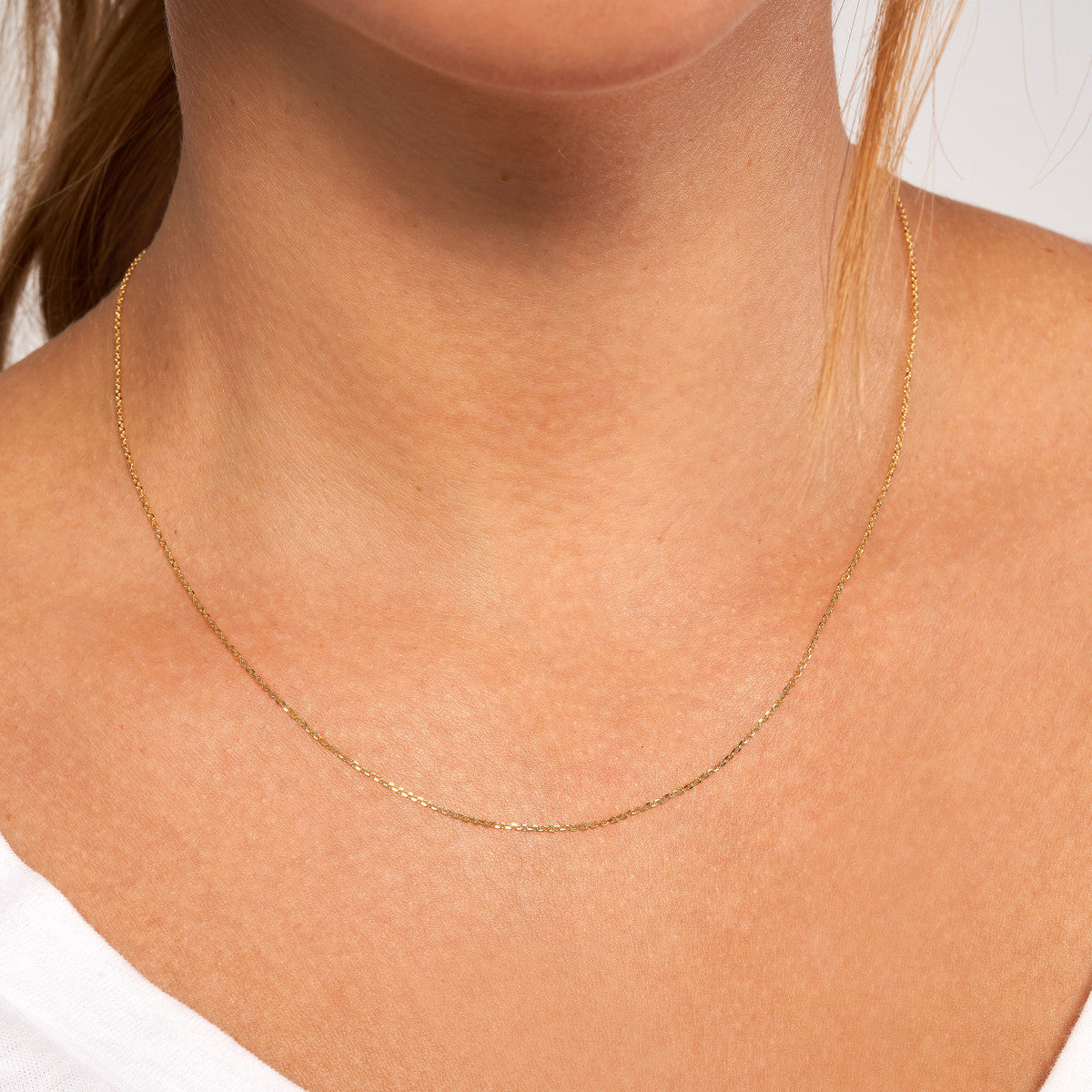 14K Yellow Gold 1.05mm Diamond-Cut Cable Chain with Lobster Lock
