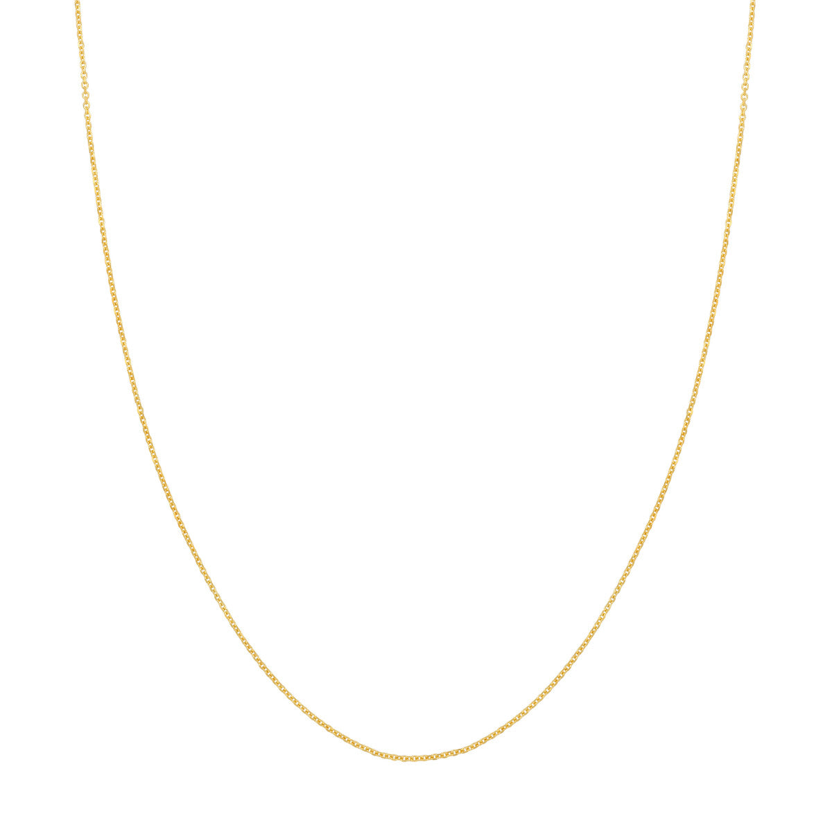 14K Yellow Gold 1.05mm Diamond-Cut Cable Chain with Lobster Lock