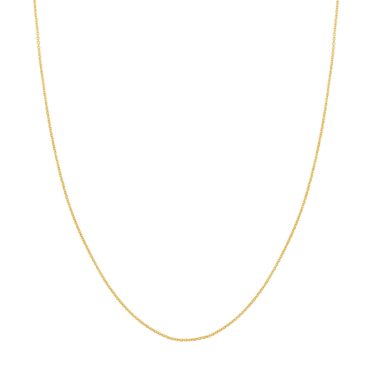 14K White Gold 1.05mm Diamond-Cut Cable Chain with Lobster Lock