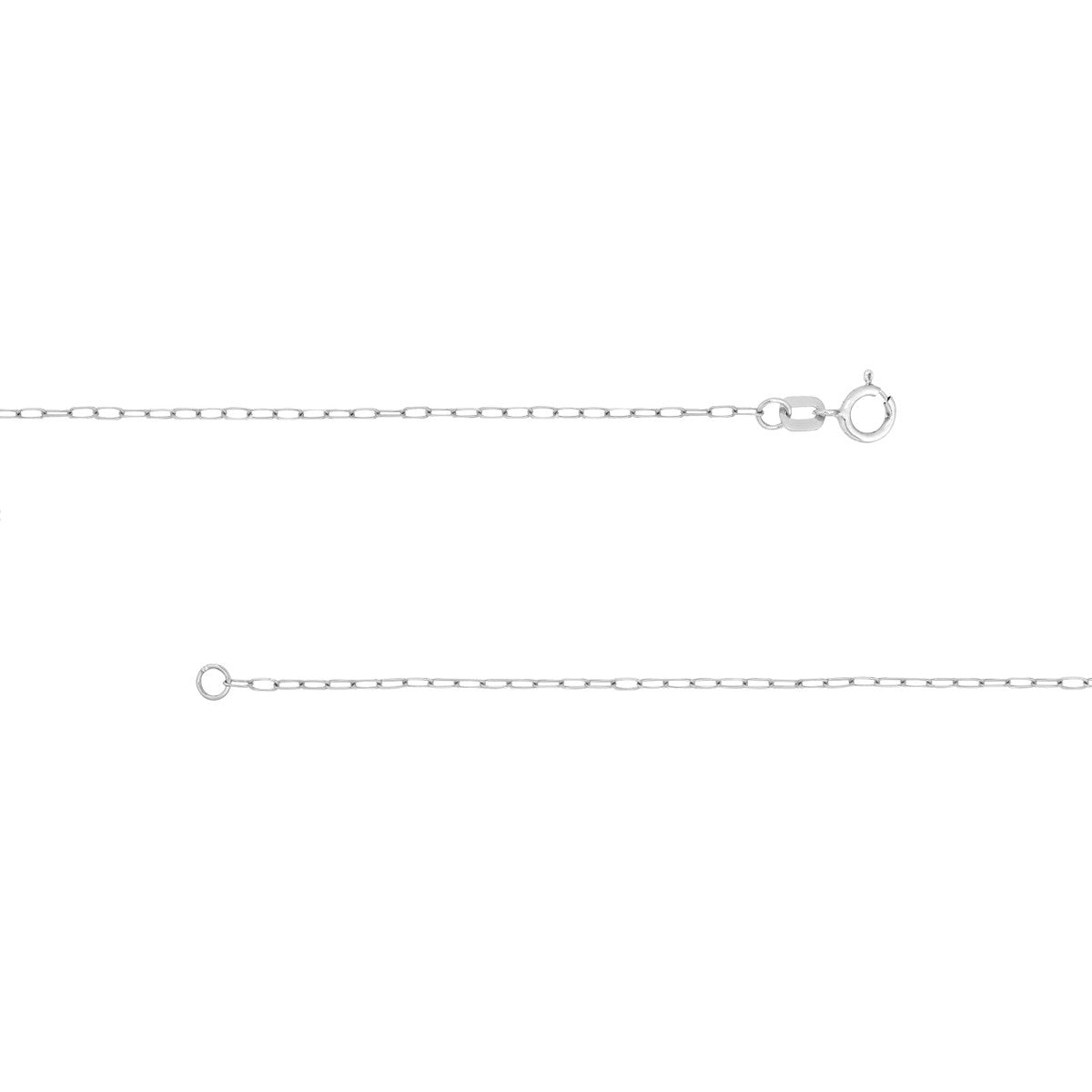 14K White Gold 1.10mm Diamond-Cut Forzentina Chain with Spring Ring