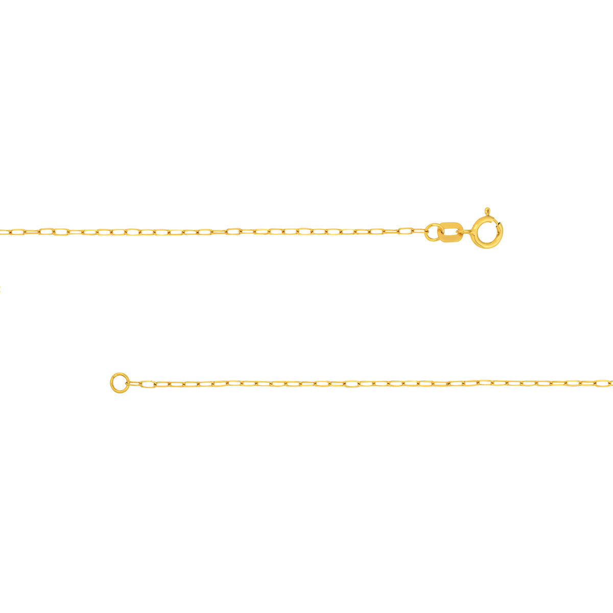 14K Yellow Gold 1.10mm Diamond-Cut Forzentina Chain with Spring Ring