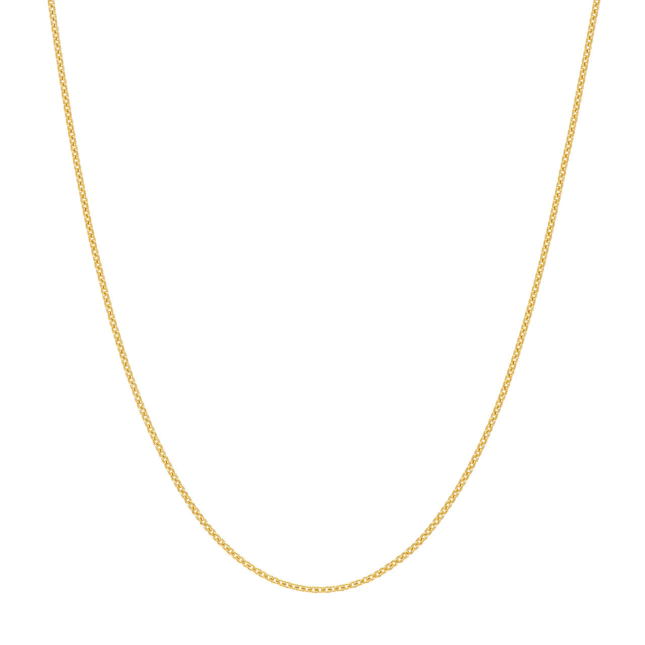 14K Yellow Gold 0.7mm Adjustable Cable Chain with Spring Ring