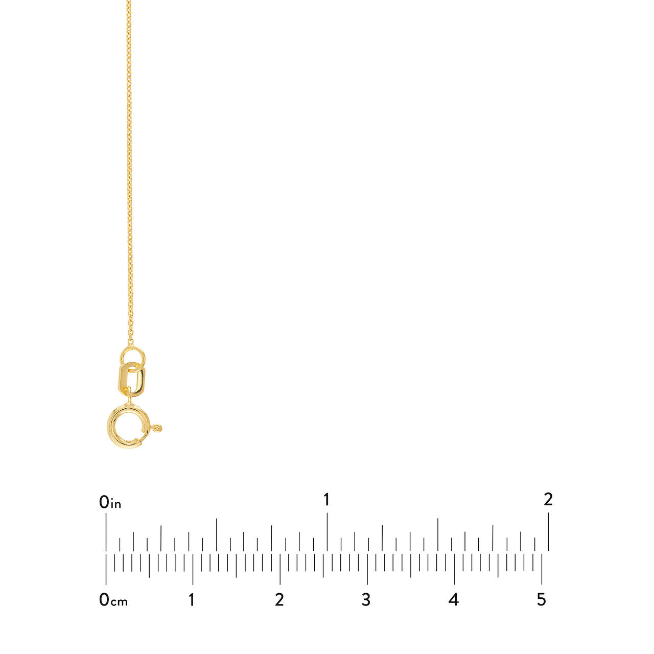 14K Yellow Gold 0.7mm Adjustable Cable Chain with Spring Ring