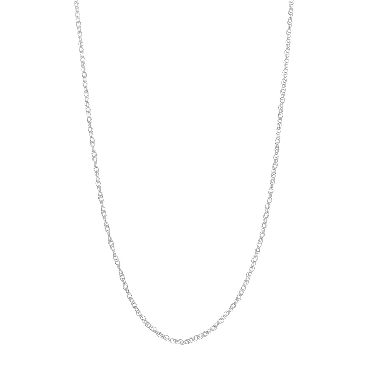 14K White Gold 1.2mm Adjustable Pendant Rope Chain