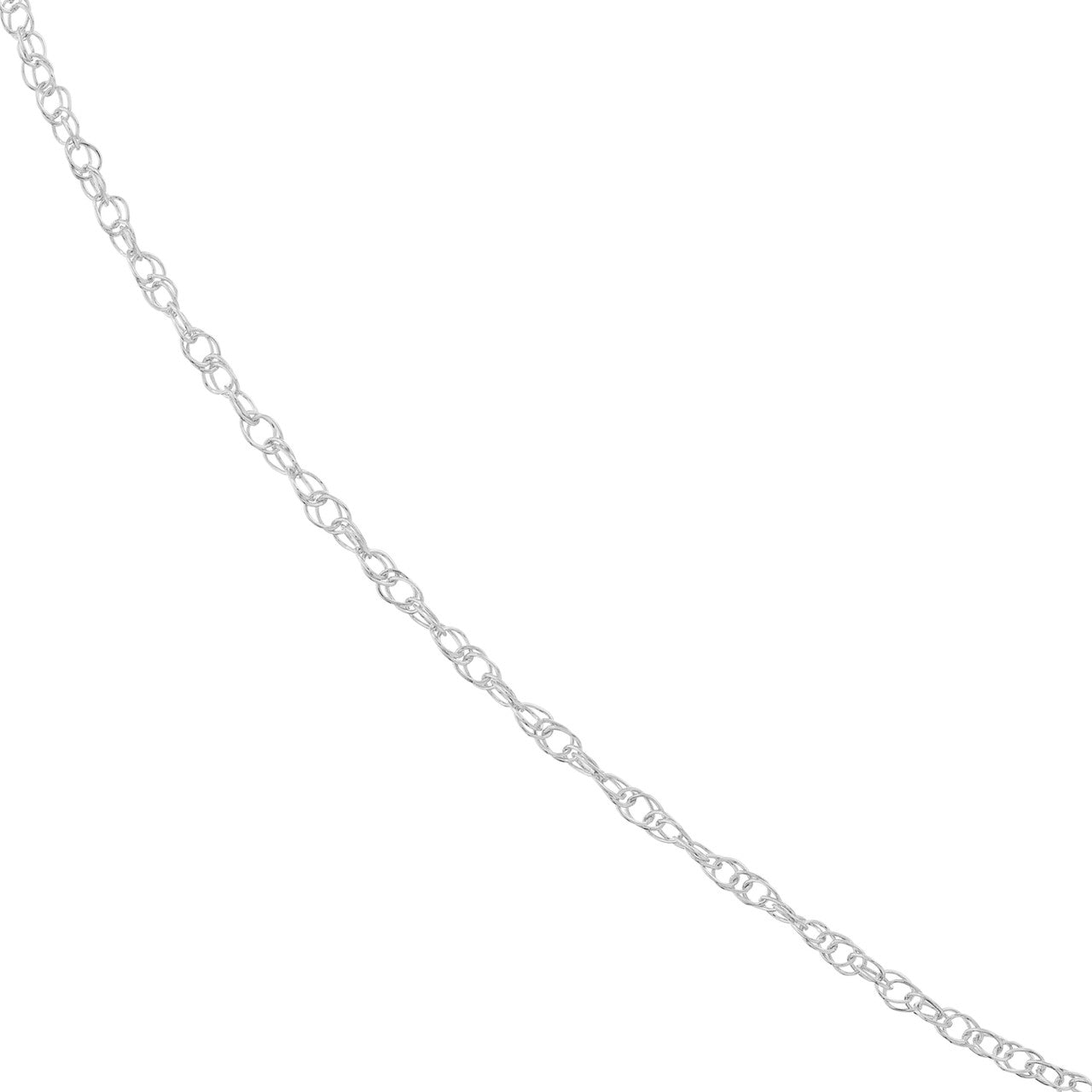 14K White Gold 1.2mm Adjustable Pendant Rope Chain