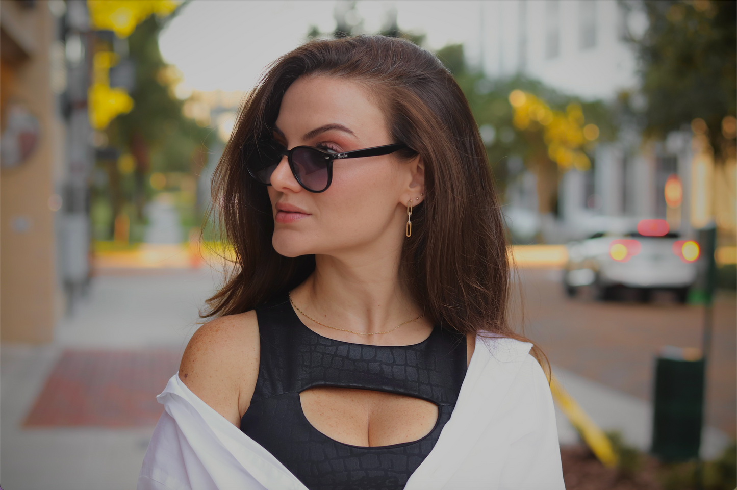 14K Yellow Gold 28-Diamond Paper Clip Linked Earrings