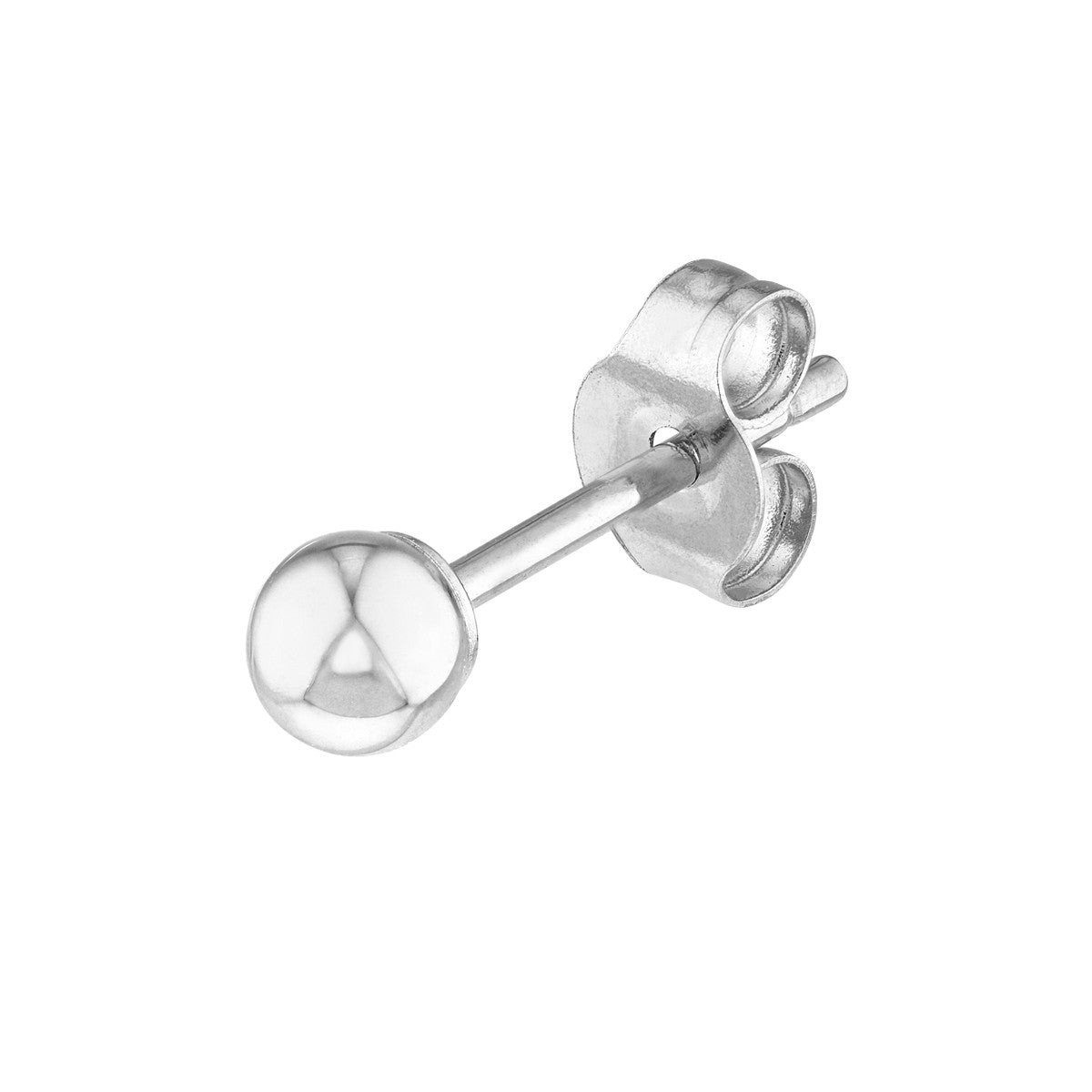 14K White Gold 3mm Polished Ball Stud Earrings