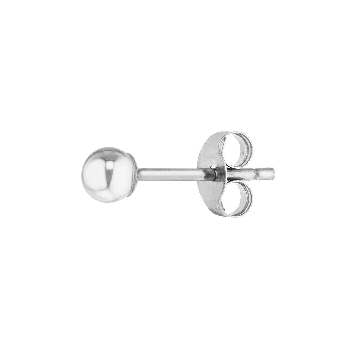 14K White Gold 3mm Polished Ball Stud Earrings