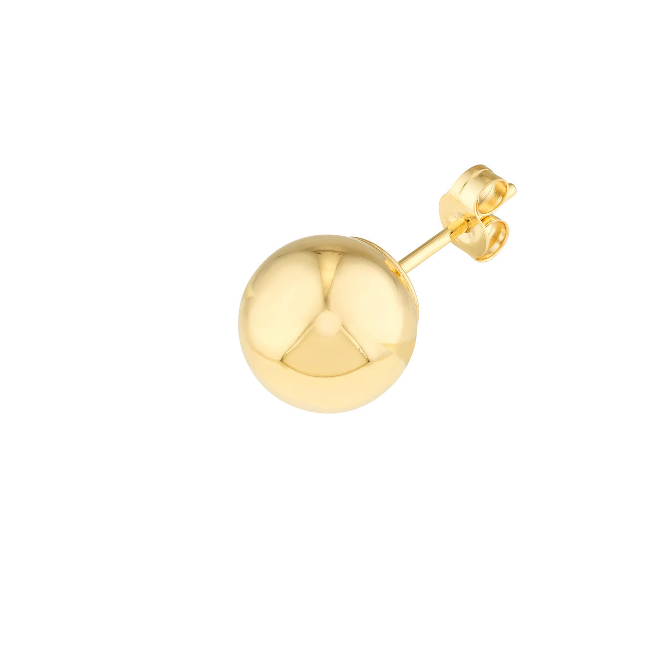 14K Yellow Gold 8mm Polished Ball Stud Earrings