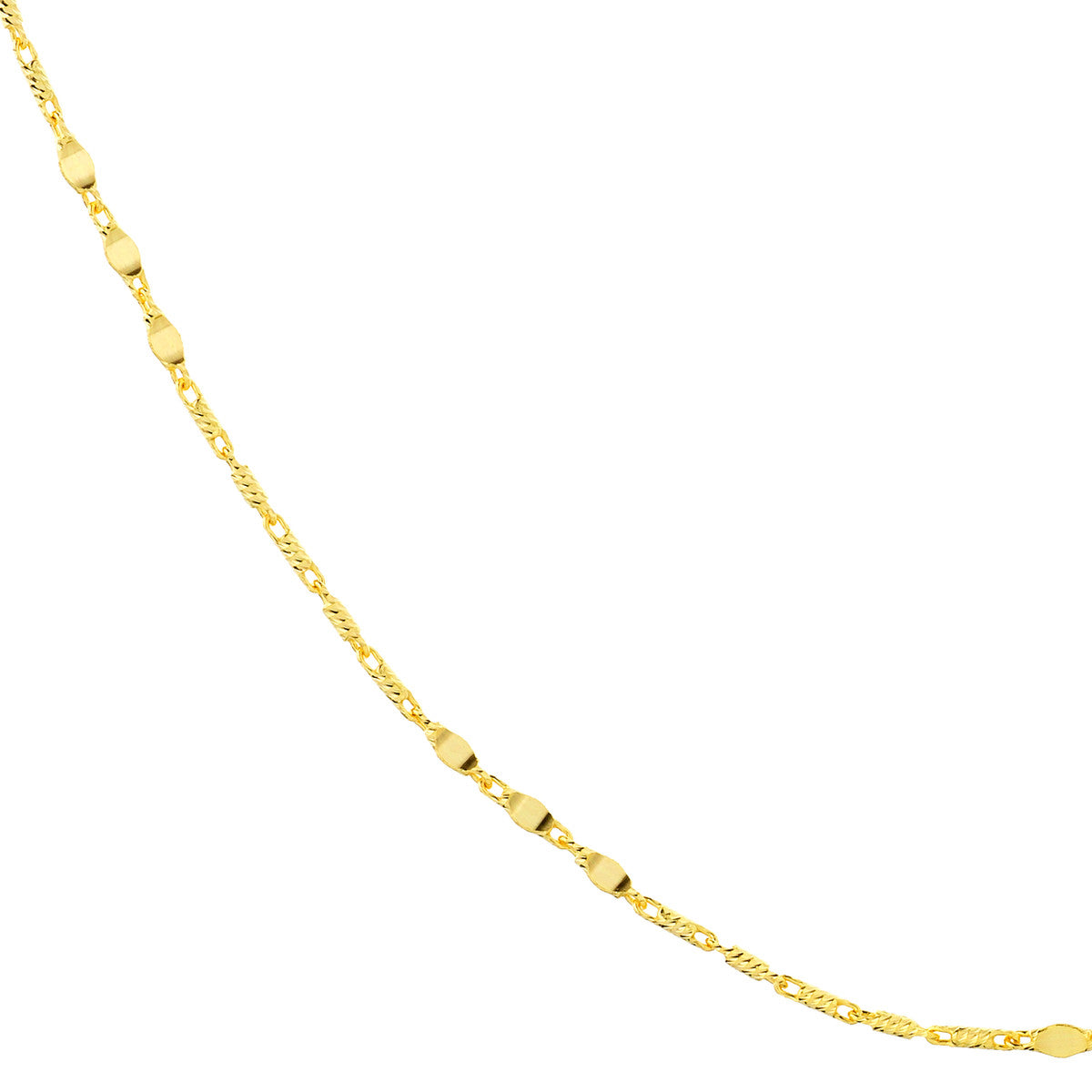 14K Yellow Gold Lumacina Chain With Flat Disc Stations