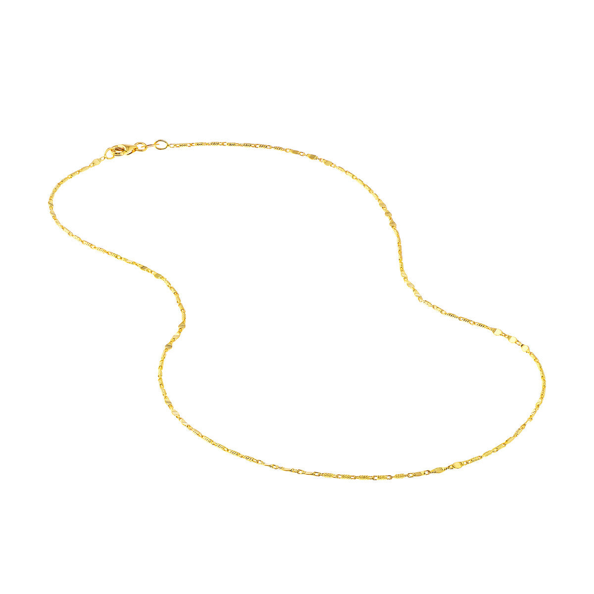 14K Yellow Gold Lumacina Chain With Flat Disc Stations