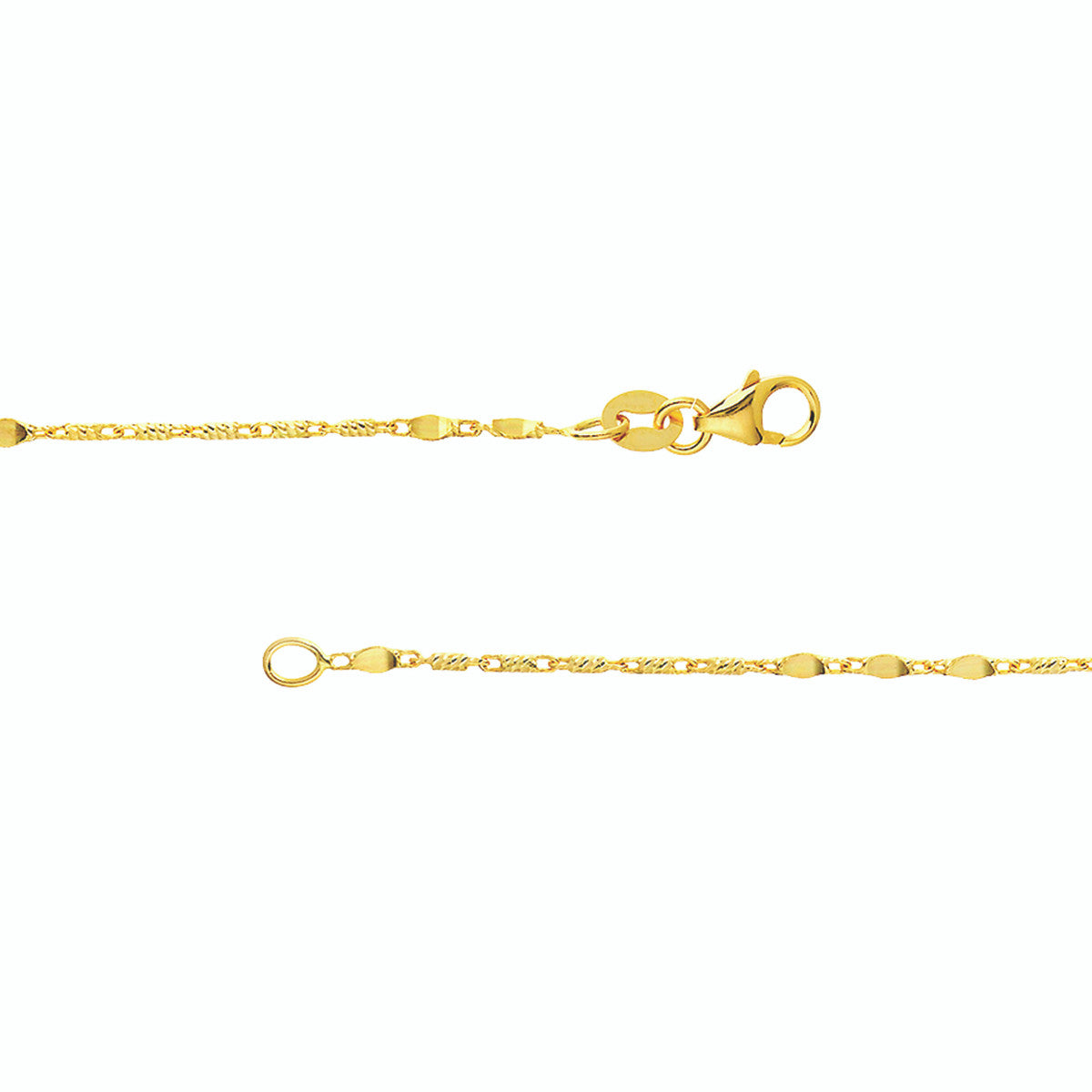 14K Yellow Gold Lumacina Chain With Flat Disc Stations