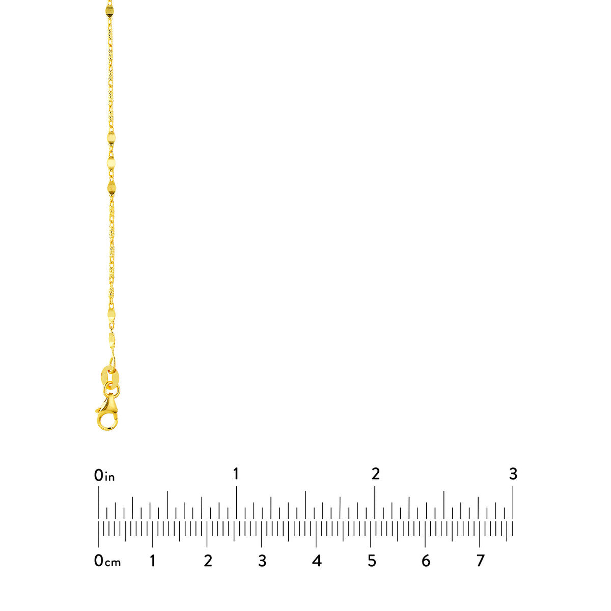 14K Yellow Gold Lumacina Chain With Flat Disc Stations