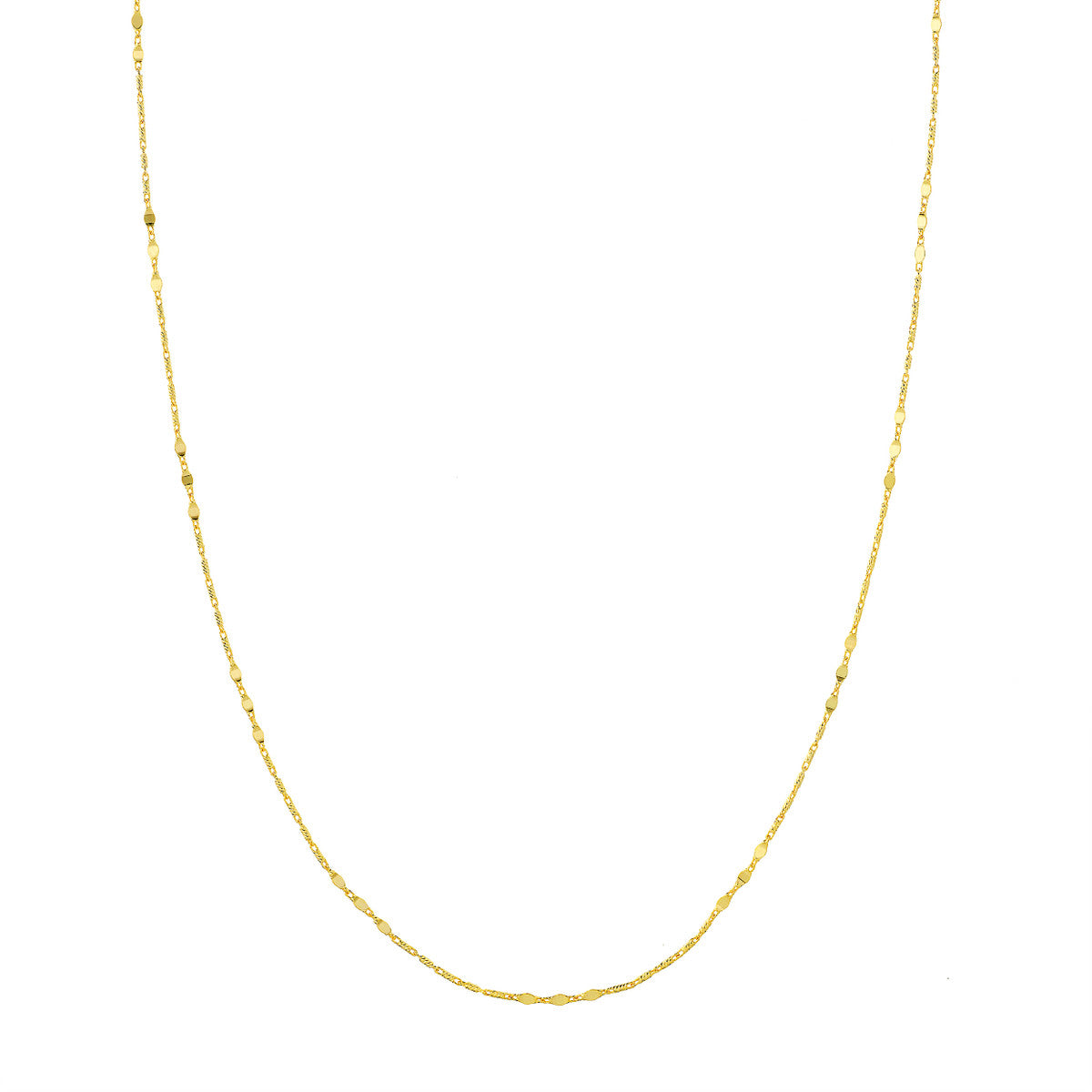 14K Yellow Gold Lumacina Chain With Flat Disc Stations