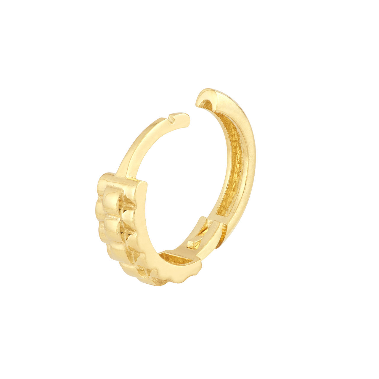 Square Basket Weave Huggie Earrings