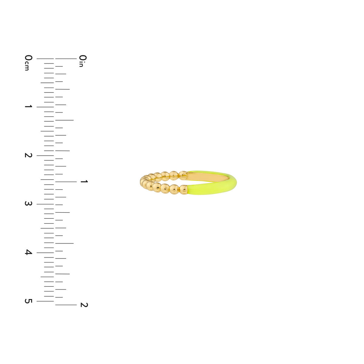 14K Yellow Gold Half Beaded, Half Lilac Enamel Ring