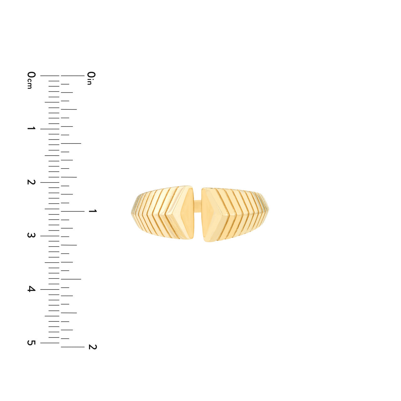14K Yellow Gold Open Chevron Cuff Ring