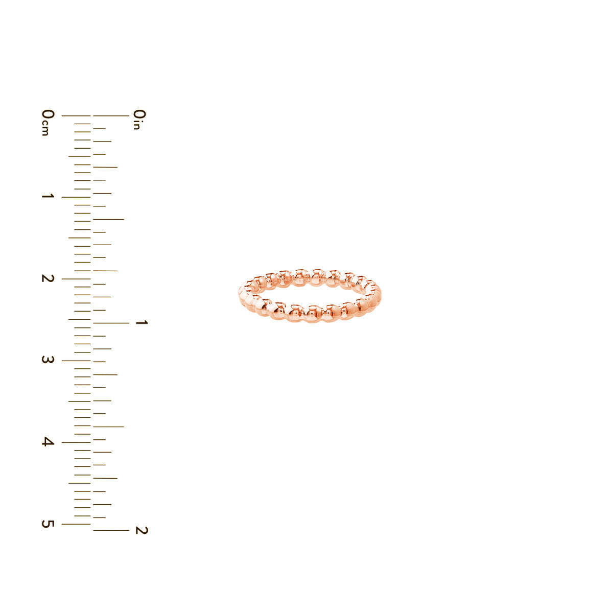 14K Rose Gold Beaded Wire Ring