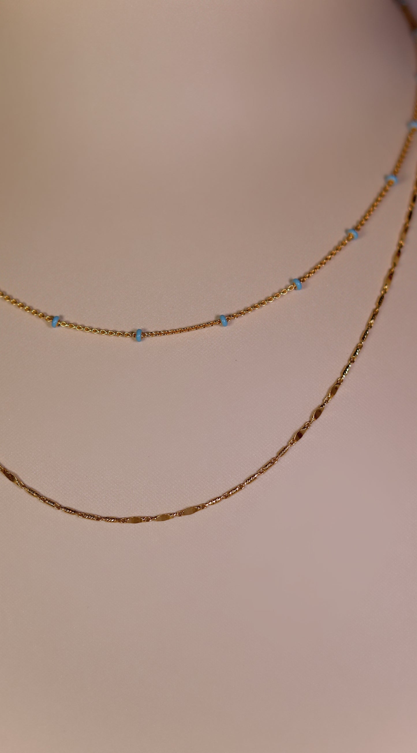 14K Yellow Gold Lumacina Chain With Flat Disc Stations