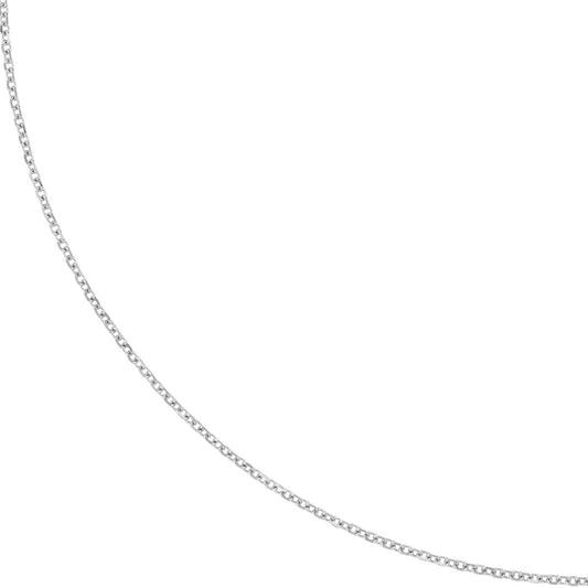 14K White Gold 1.05mm Diamond-Cut Cable Chain with Lobster Lock