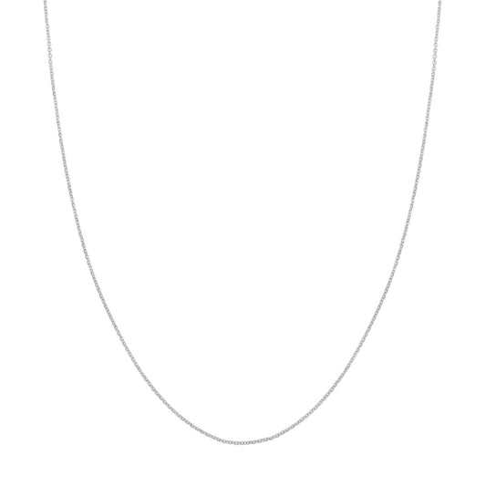 14K White Gold 1.05mm Diamond-Cut Cable Chain with Lobster Lock