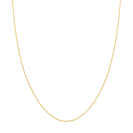 14K Yellow Gold 1.05mm Diamond-Cut Cable Chain with Lobster Lock