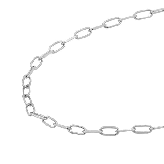 14K White Gold 1.10mm Diamond-Cut Forzentina Chain with Spring Ring