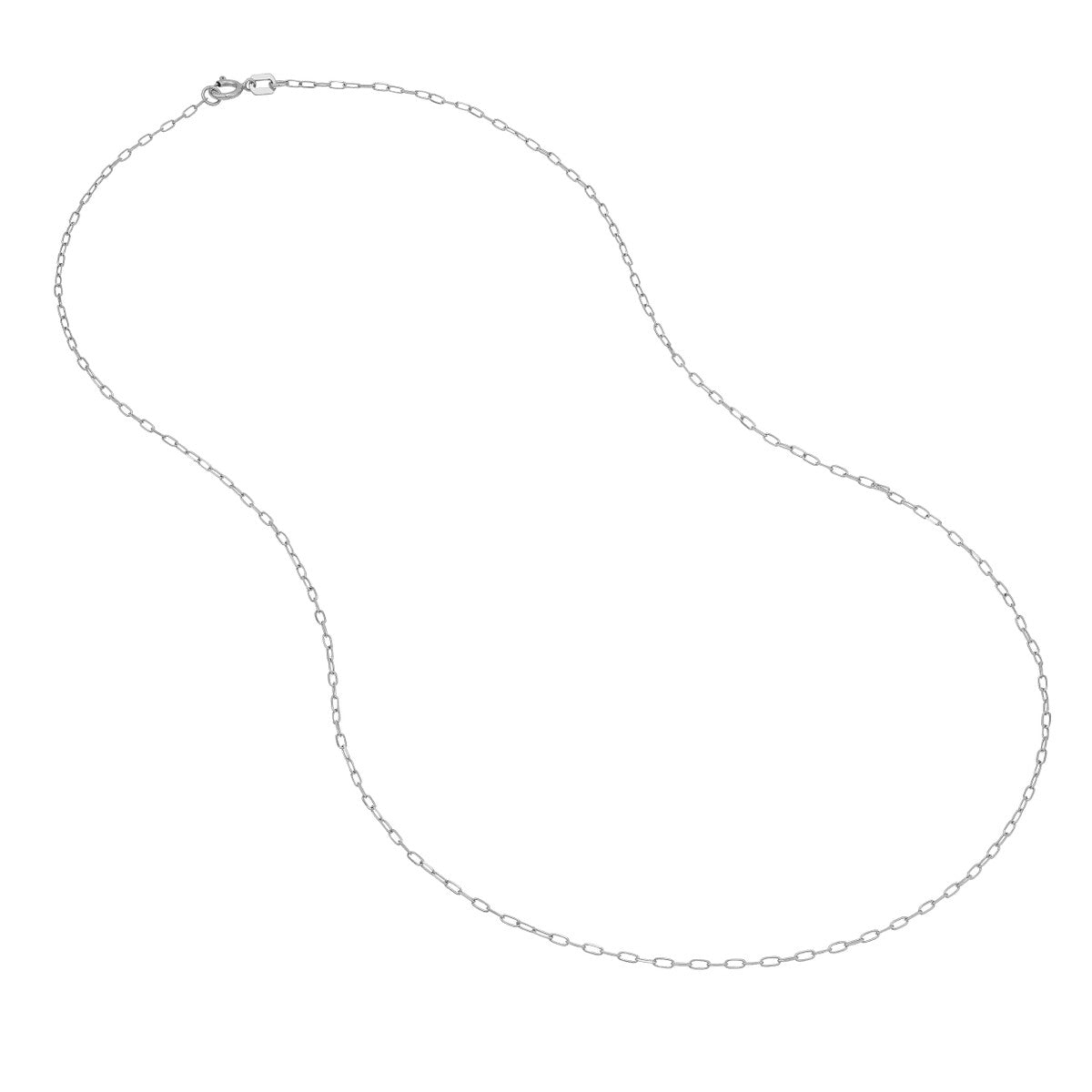 14K White Gold 1.10mm Diamond-Cut Forzentina Chain with Spring Ring