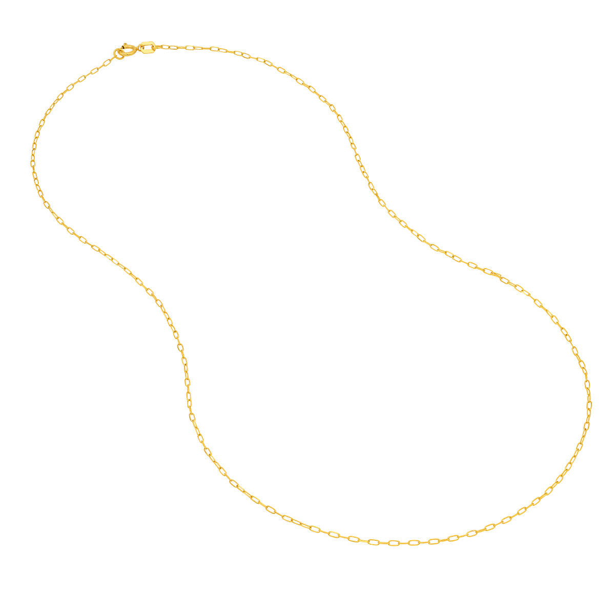 14K Yellow Gold 1.10mm Diamond-Cut Forzentina Chain with Spring Ring