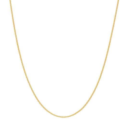 14K Yellow Gold 0.7mm Adjustable Cable Chain with Spring Ring