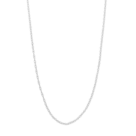 14K White Gold 1.2mm Adjustable Pendant Rope Chain