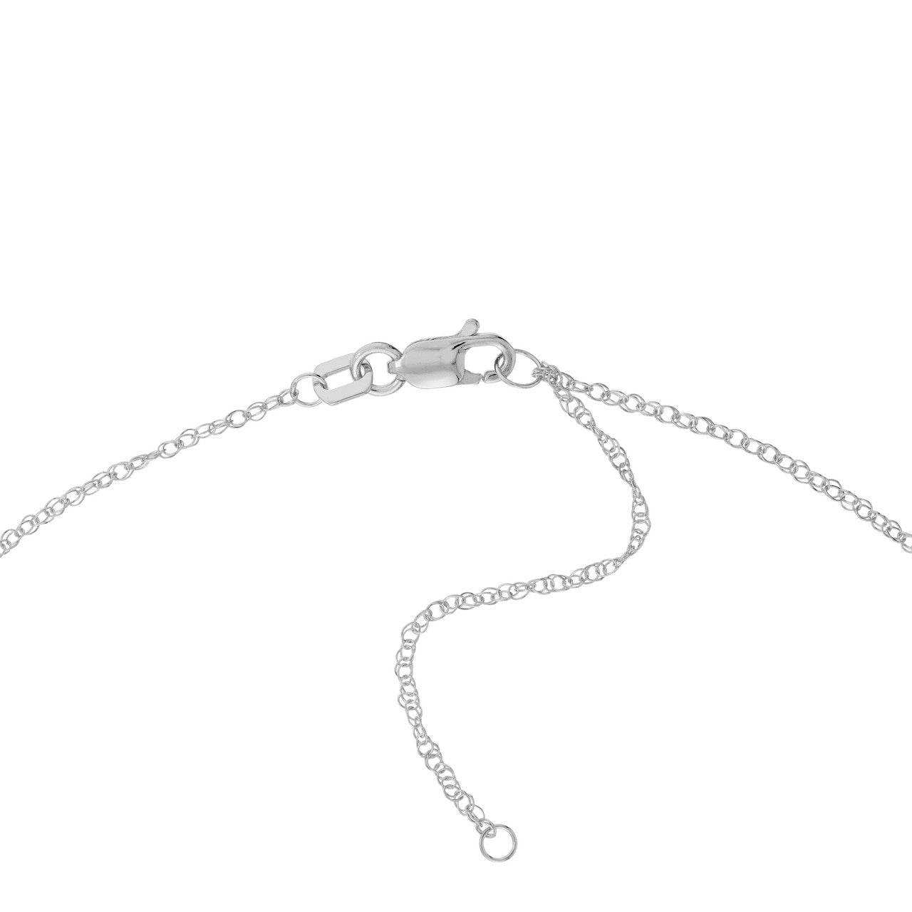 14K White Gold 1.2mm Adjustable Pendant Rope Chain