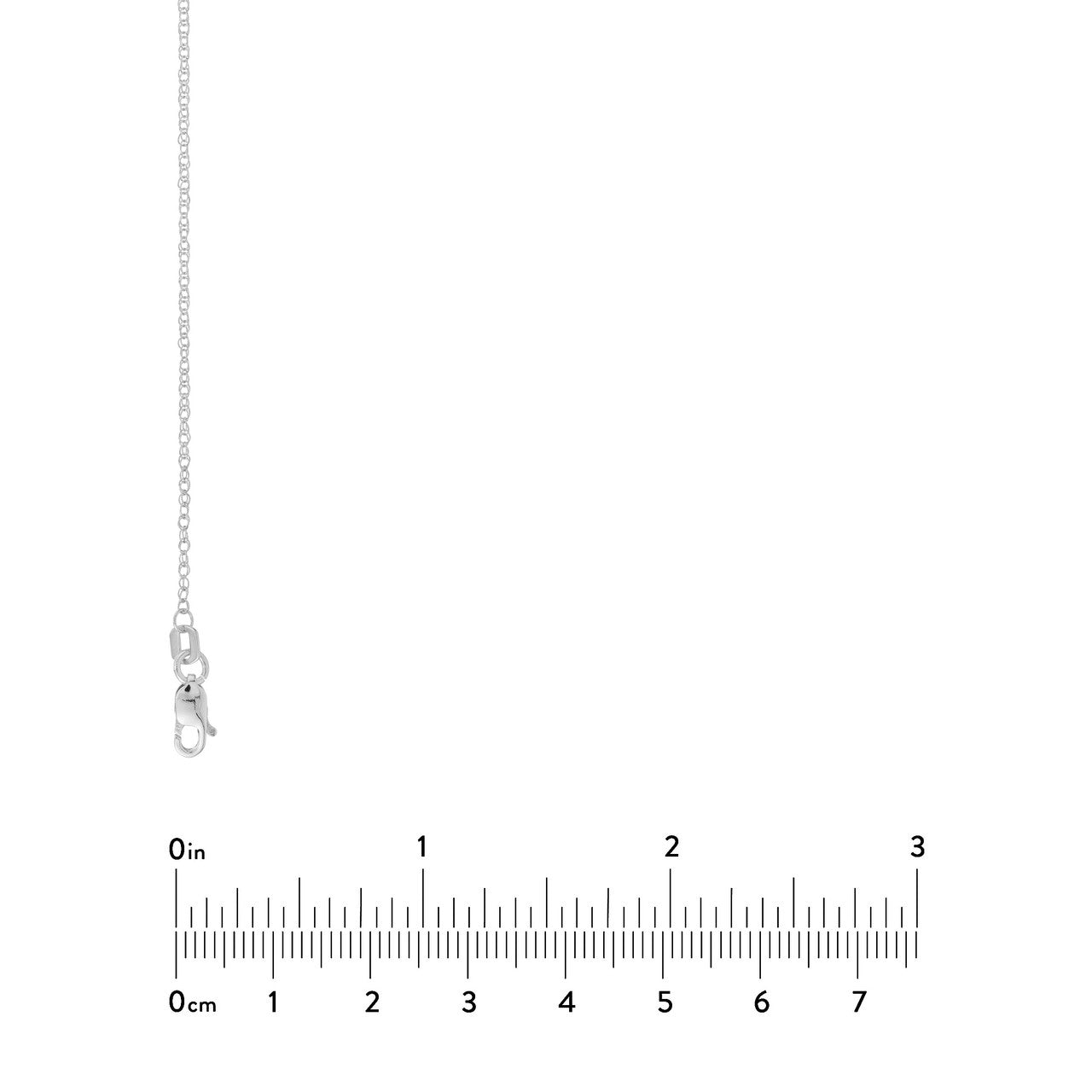 14K White Gold 1.2mm Adjustable Pendant Rope Chain