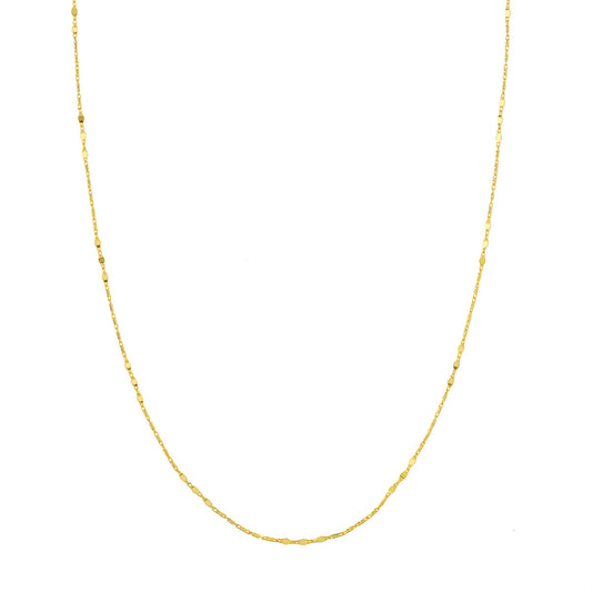 14K Yellow Gold Lumacina Chain With Flat Disc Stations